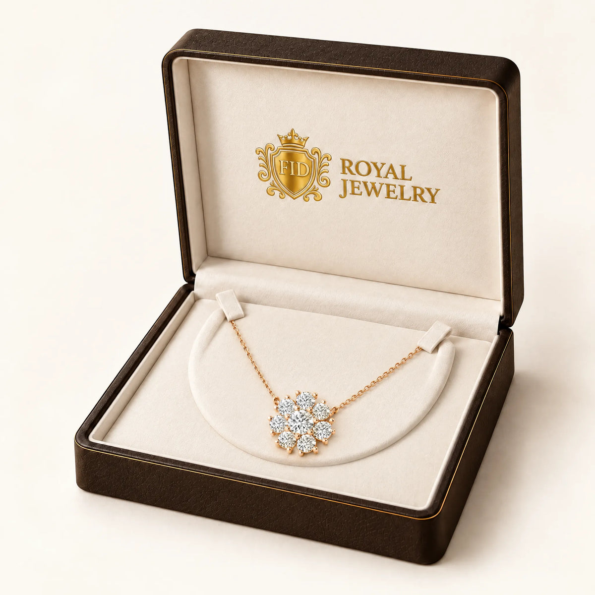 Marguerite Lab-Grown Diamond Flower Necklace - Rose Gold