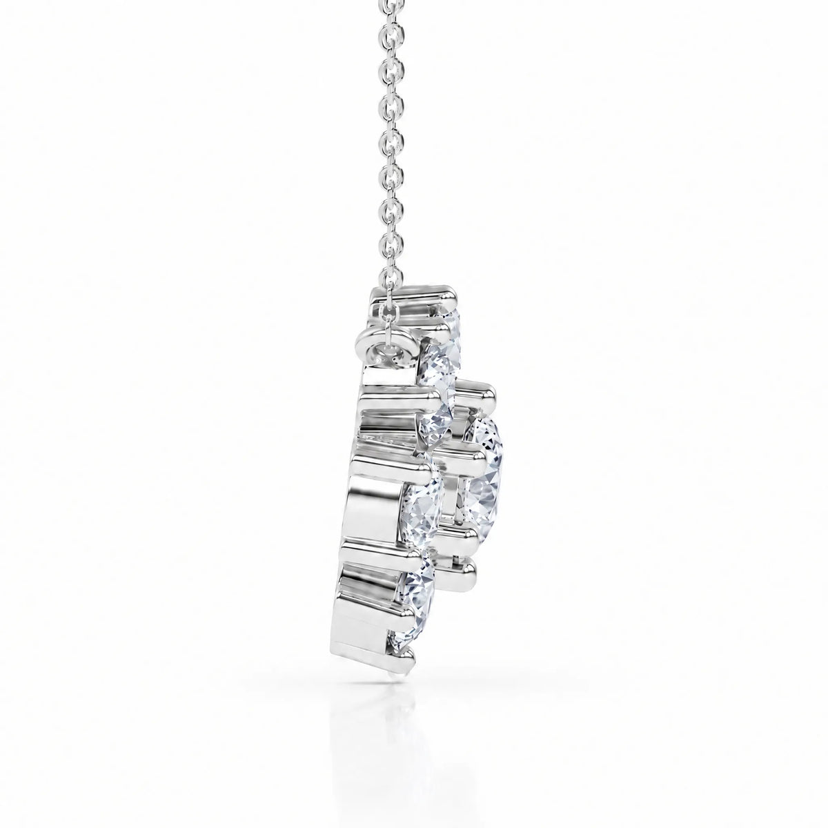 Marguerite Lab-Grown Diamond Flower Necklace - White Gold