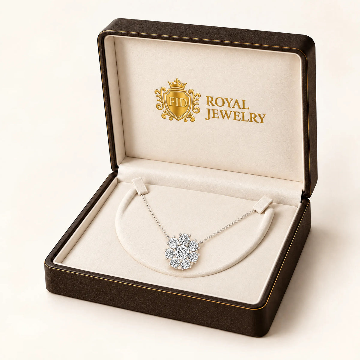 Marguerite Lab-Grown Diamond Flower Necklace - White Gold