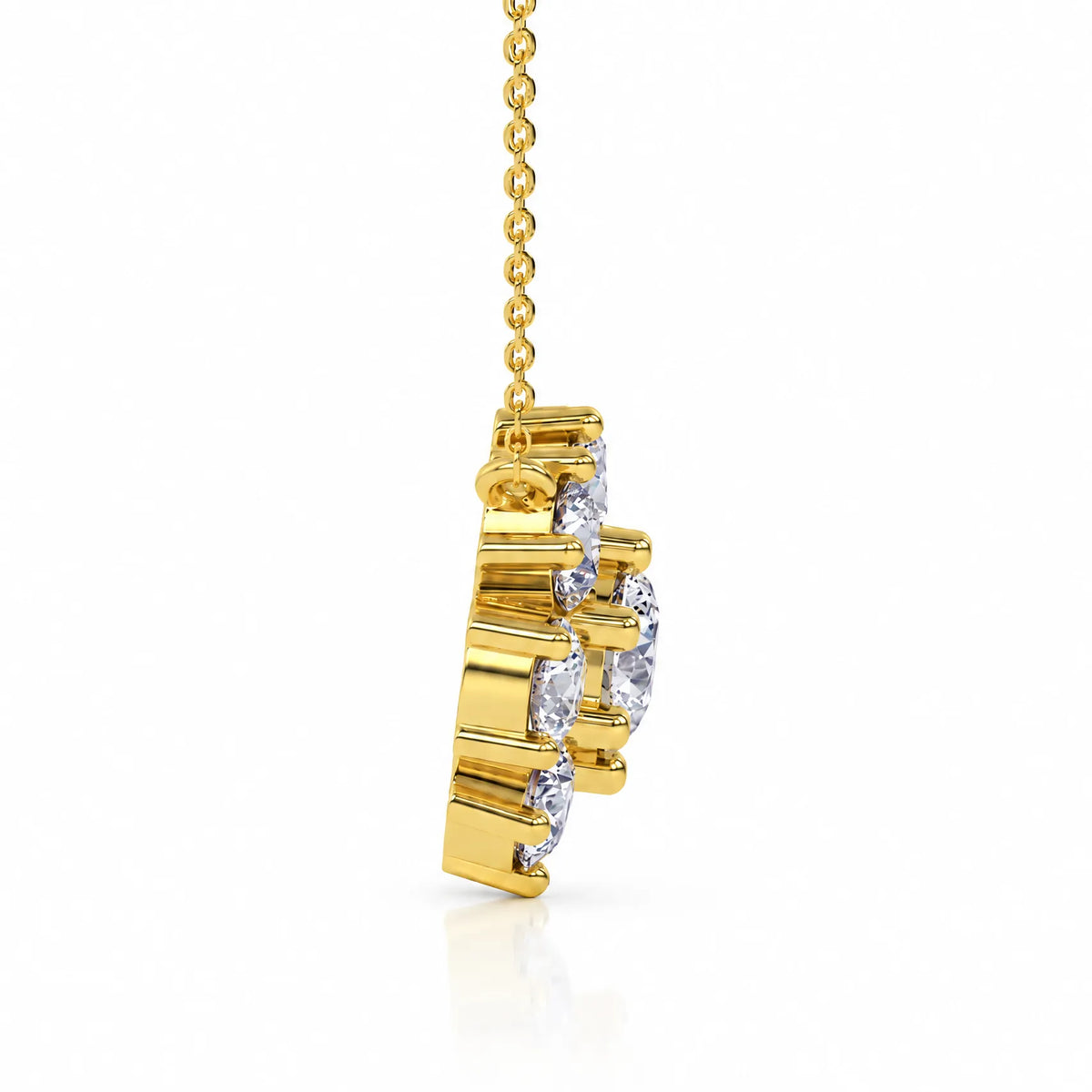 Marguerite Lab-Grown Diamond Flower Necklace - Yellow Gold