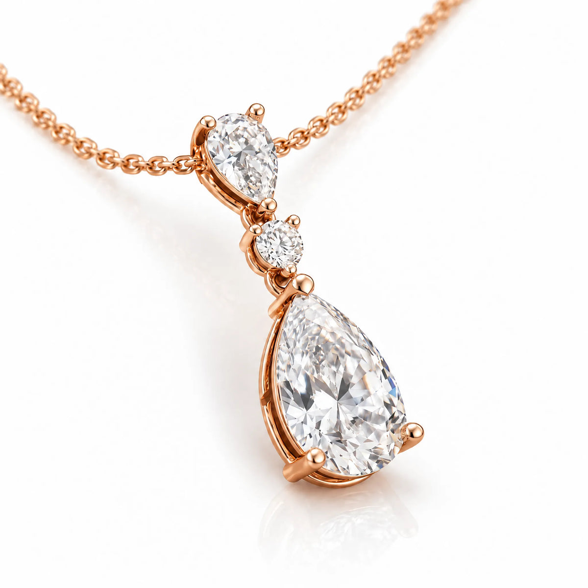 Rosée Lab-Grown Diamond Pear Drop Necklace - Rose Gold