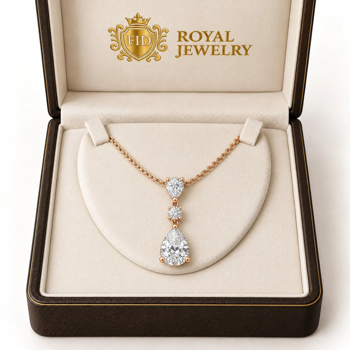 Rosée Lab-Grown Diamond Pear Drop Necklace - Rose Gold