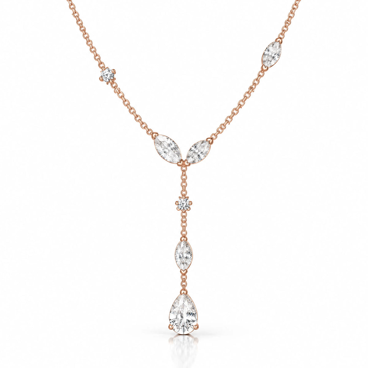 Lierre Lab-Grown Diamond Marquise Y Necklace - Rose Gold