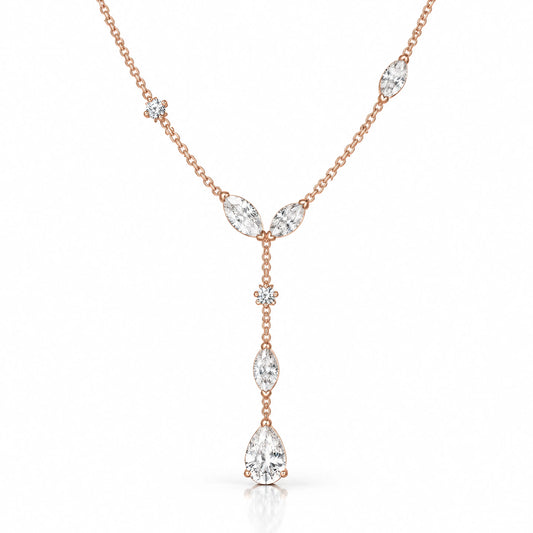 Lierre Lab-Grown Diamond Marquise Y Necklace - Rose Gold