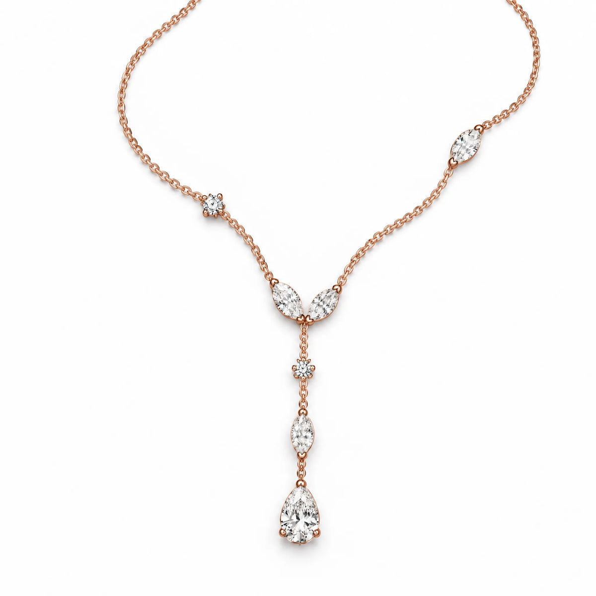 Lierre Lab-Grown Diamond Marquise Y Necklace - Rose Gold