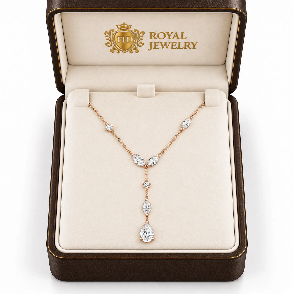 Lierre Lab-Grown Diamond Marquise Y Necklace - Rose Gold