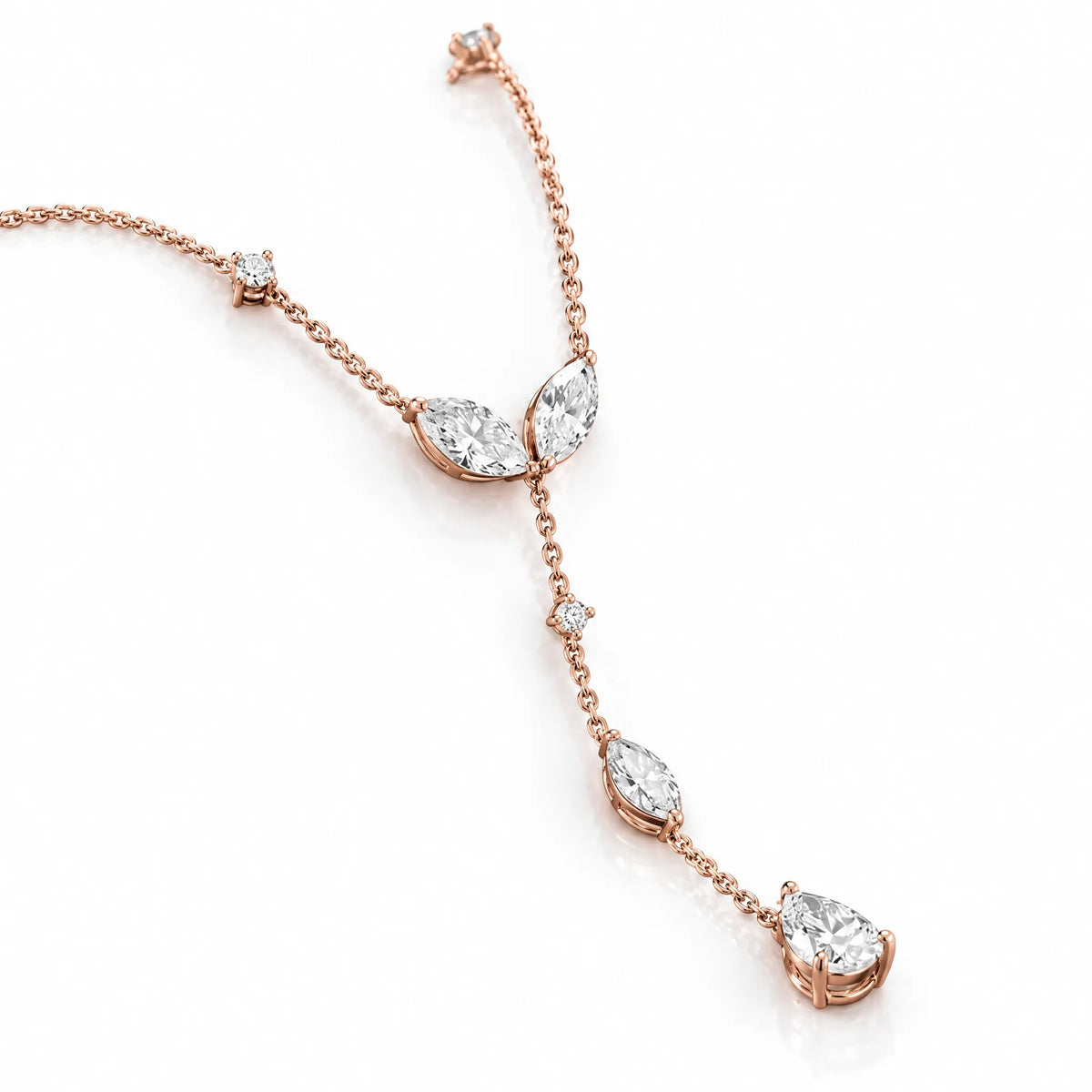 Lierre Lab-Grown Diamond Marquise Y Necklace - Rose Gold