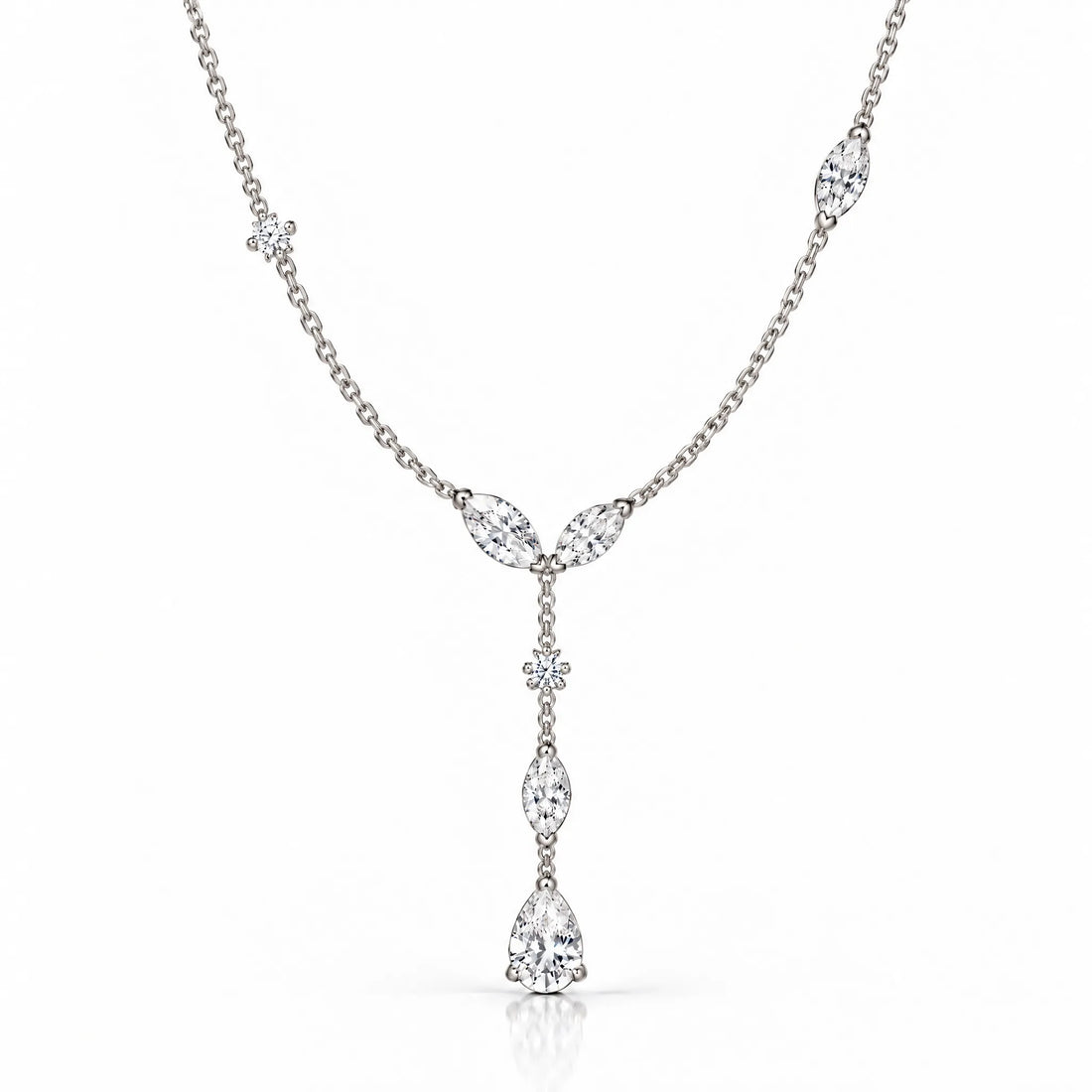 Lierre Lab-Grown Diamond Marquise Y Necklace - White Gold