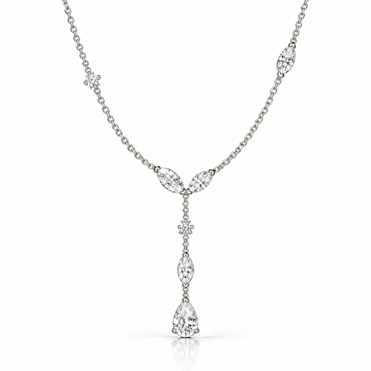 Lierre Lab-Grown Diamond Marquise Y Necklace - White Gold