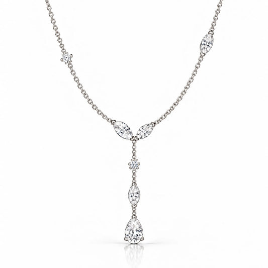 Lierre Lab-Grown Diamond Marquise Y Necklace - White Gold