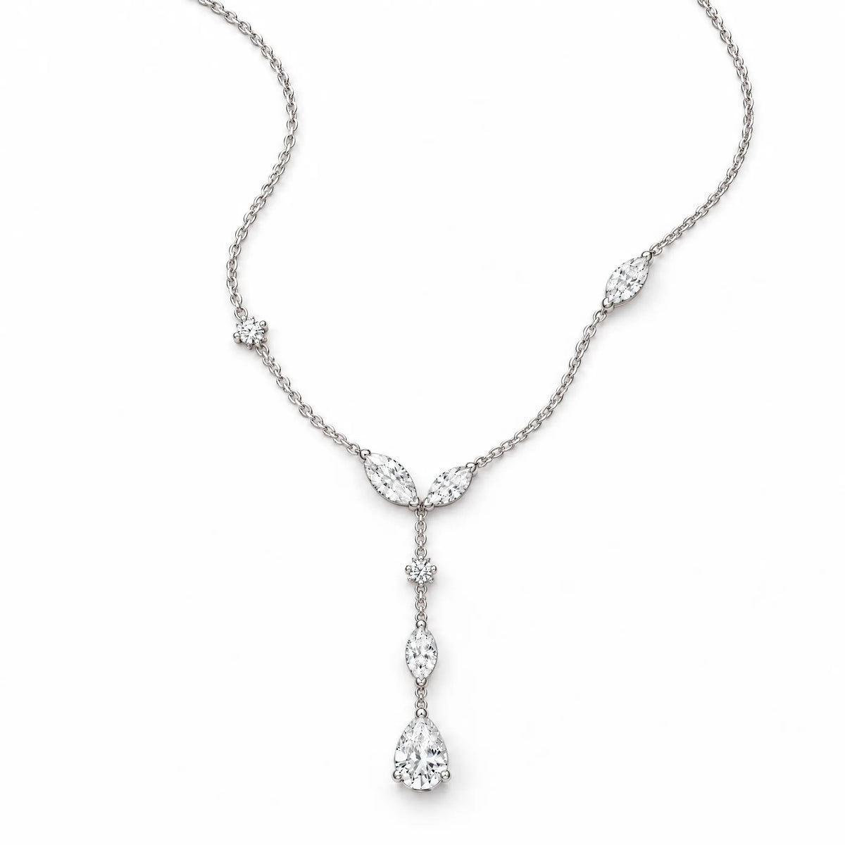 Lierre Lab-Grown Diamond Marquise Y Necklace - White Gold