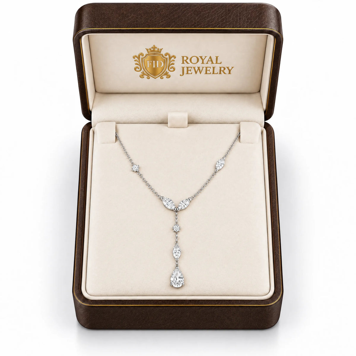 Lierre Lab-Grown Diamond Marquise Y Necklace - White Gold