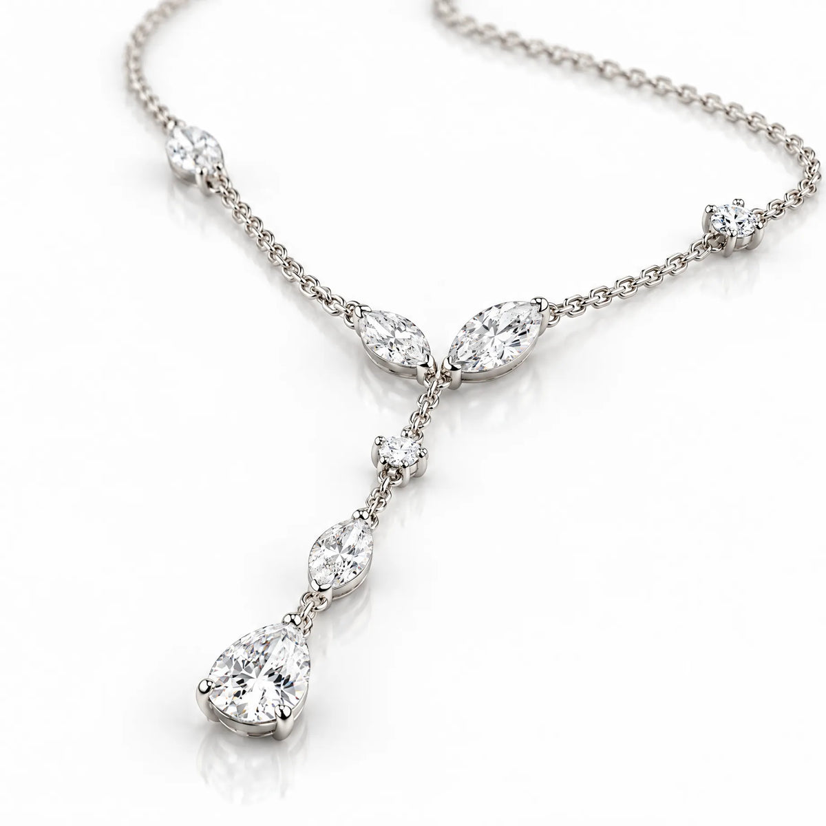 Lierre Lab-Grown Diamond Marquise Y Necklace - White Gold