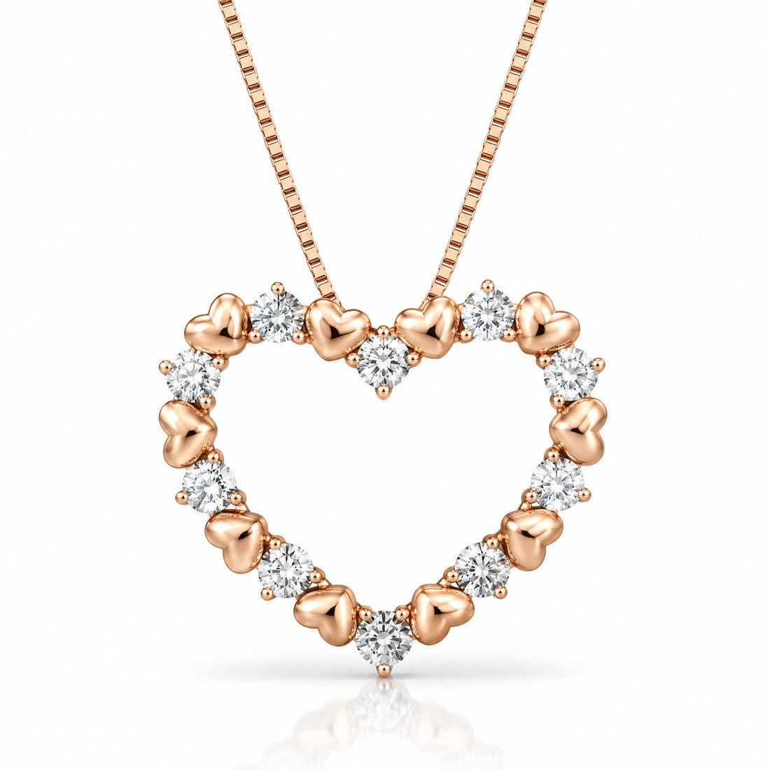 Amour Lab-Grown Diamond Open Heart Pendant - Rose Gold