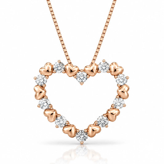 Amour Lab-Grown Diamond Open Heart Pendant - Rose Gold