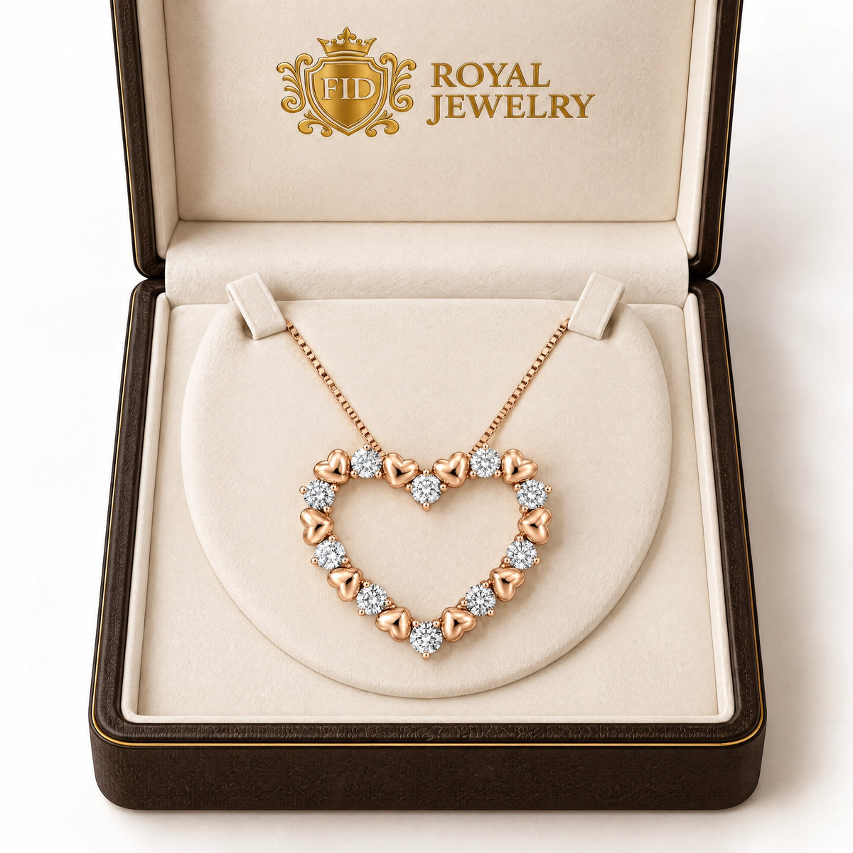 Amour Lab-Grown Diamond Open Heart Pendant - Rose Gold
