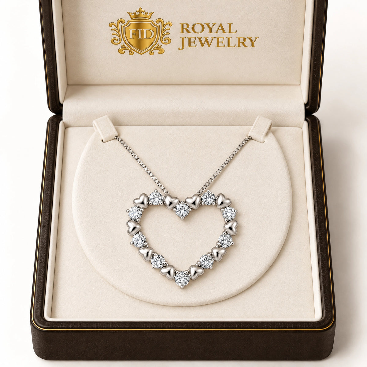 Amour Lab-Grown Diamond Open Heart Pendant - White Gold
