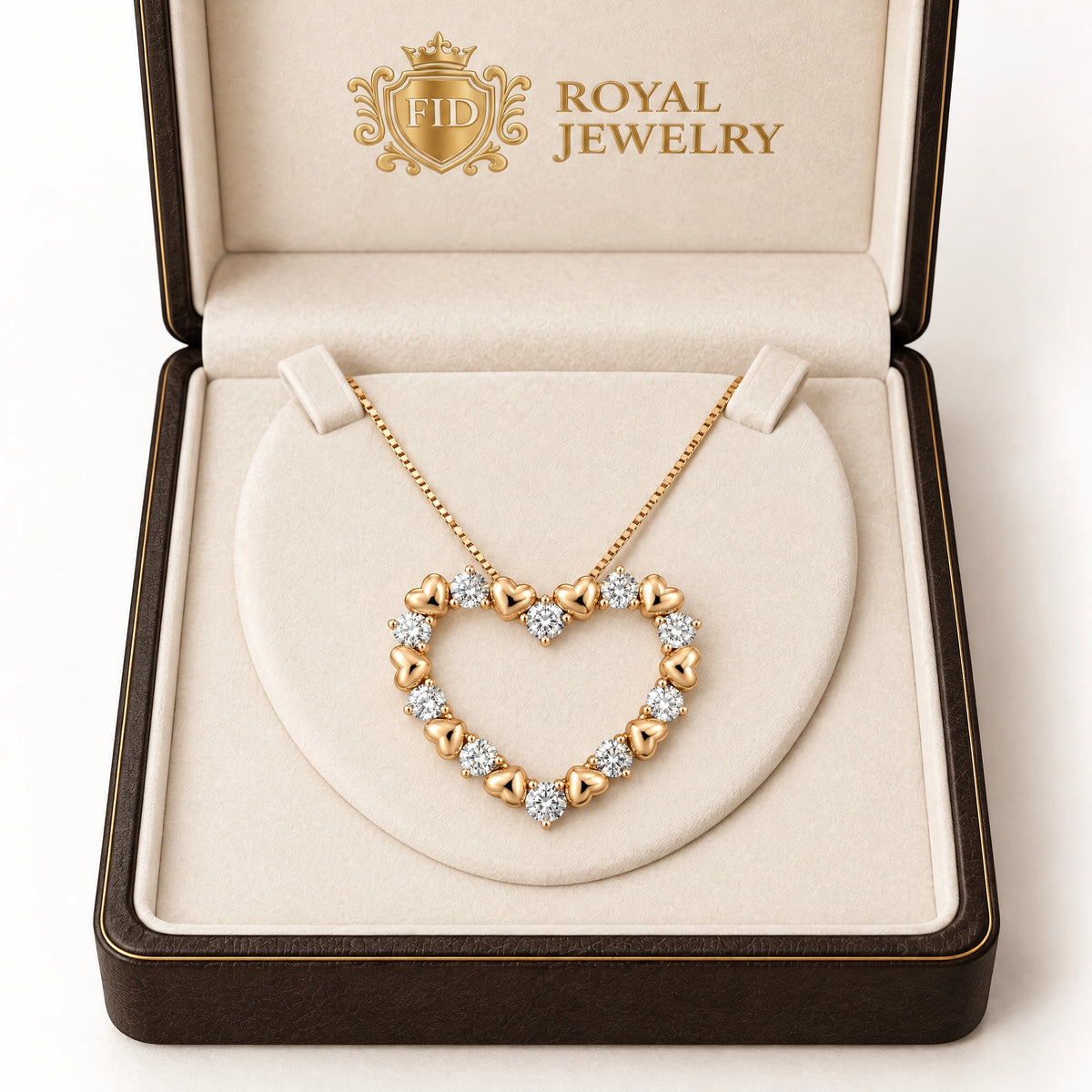 Amour Lab-Grown Diamond Open Heart Pendant - Yellow Gold