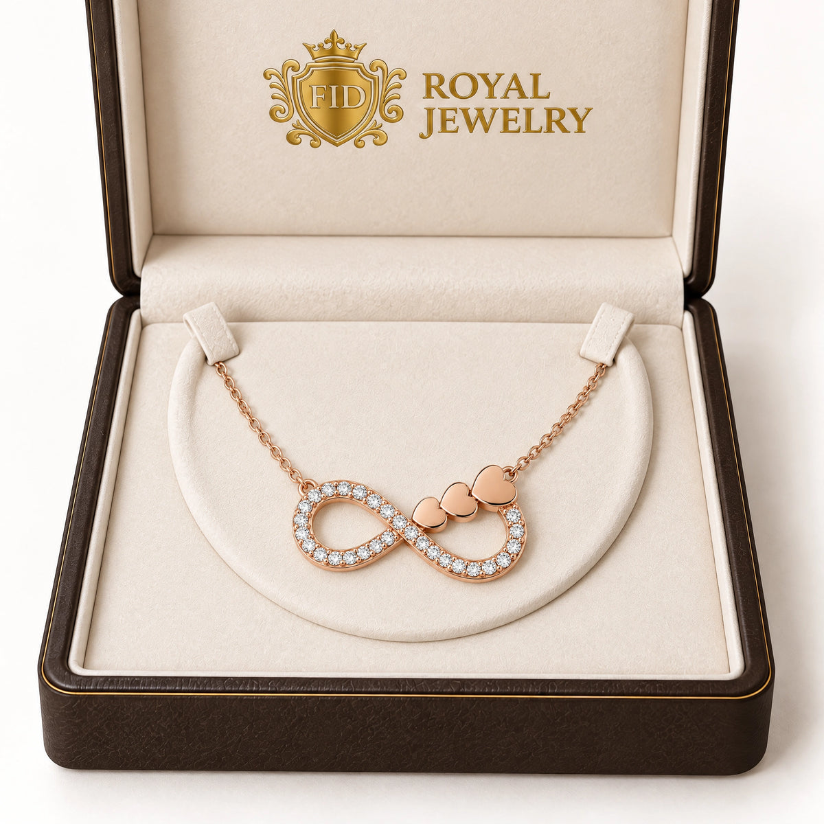 Éternité Lab-Grown Diamond Infinity Hearts Pendant - Rose Gold