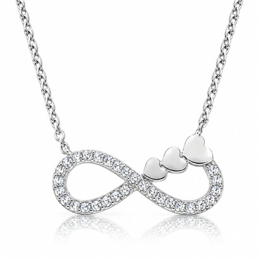Éternité Lab-Grown Diamond Infinity Hearts Pendant - White Gold