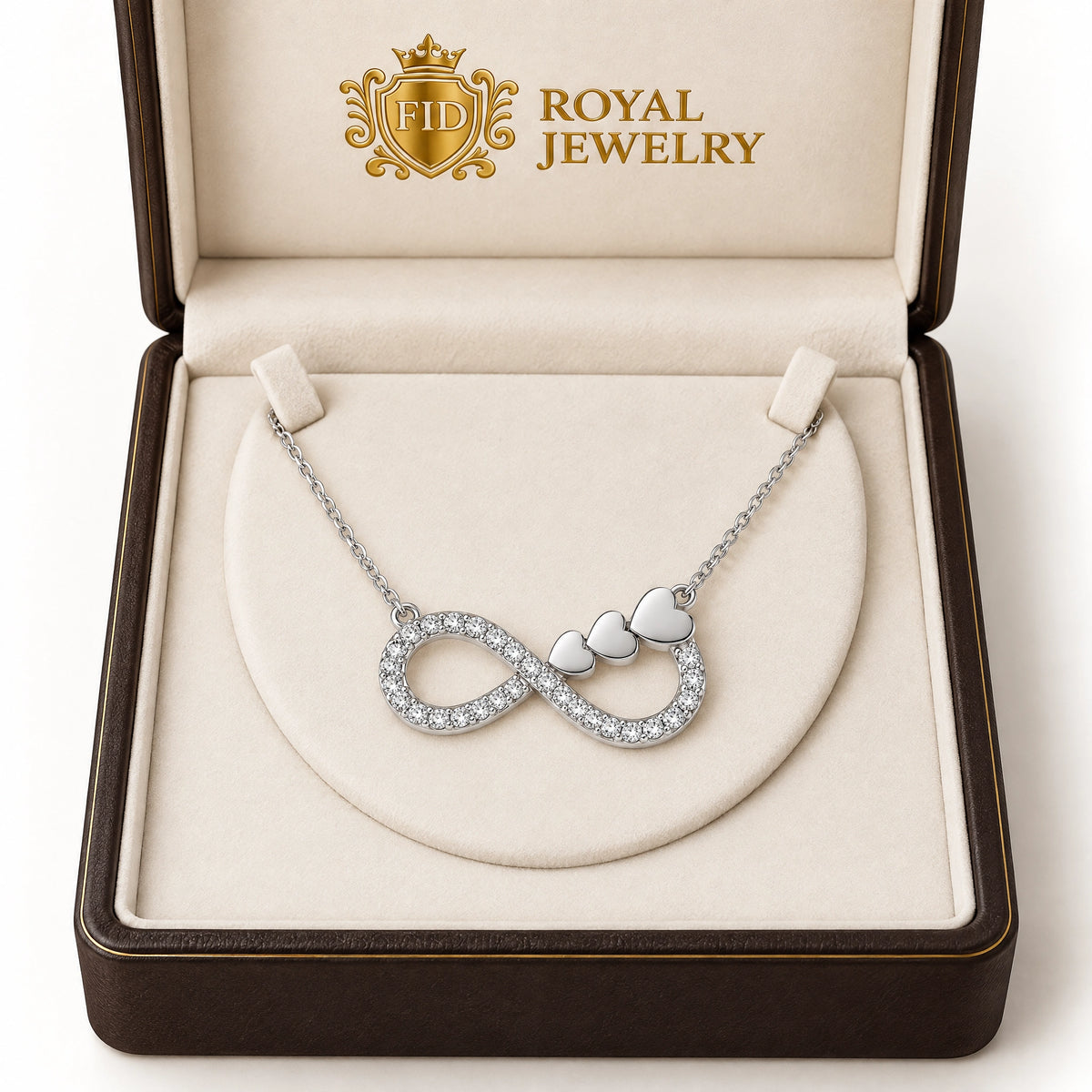 Éternité Lab-Grown Diamond Infinity Hearts Pendant - White Gold