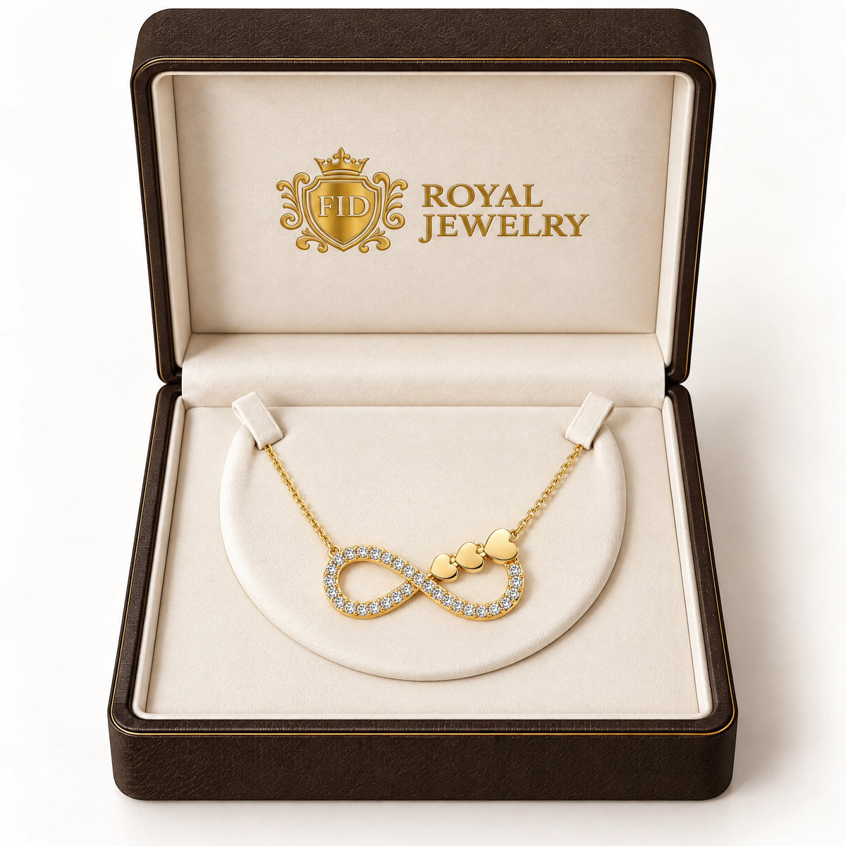 Éternité Lab-Grown Diamond Infinity Hearts Pendant - Yellow Gold