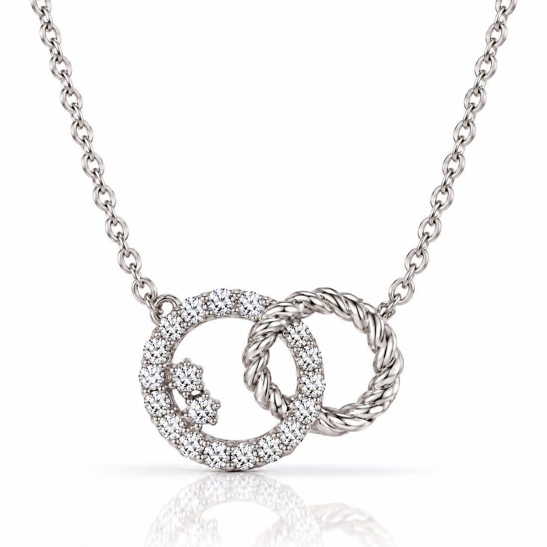 Enlacé Lab-Grown Diamond Interlocking Circles Necklace - White Gold