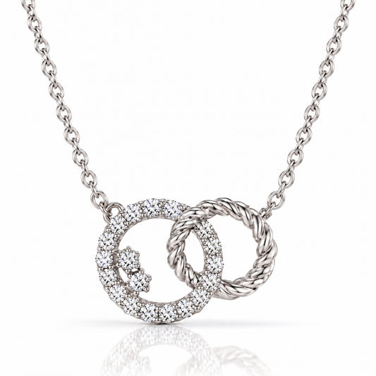 Enlacé Lab-Grown Diamond Interlocking Circles Necklace - White Gold