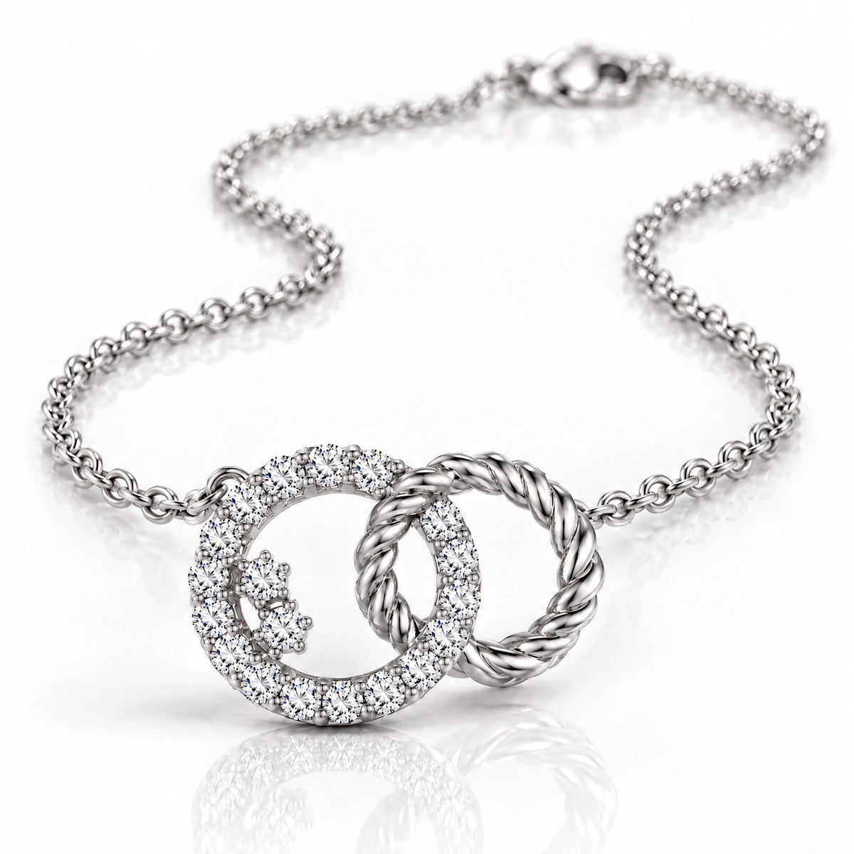 Enlacé Lab-Grown Diamond Interlocking Circles Necklace - White Gold