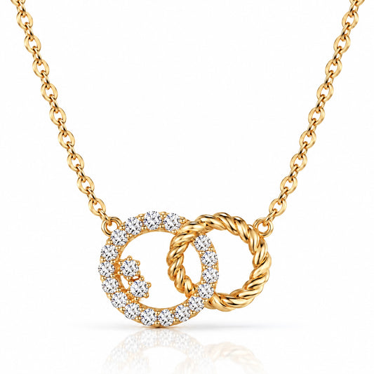 Enlacé Lab-Grown Diamond Interlocking Circles Necklace - Yellow Gold