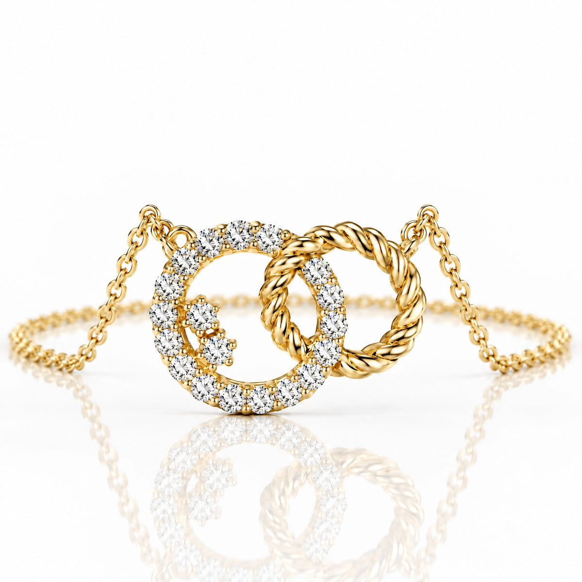 Enlacé Lab-Grown Diamond Interlocking Circles Necklace - Yellow Gold