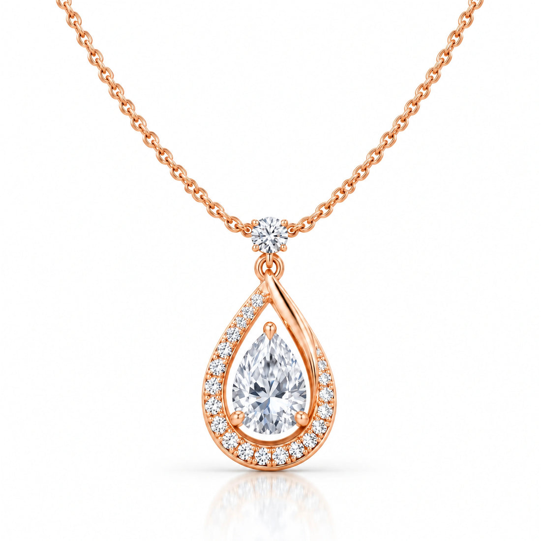 Lune Lab-Grown Diamond Crescent Moon Pendant - Rose Gold