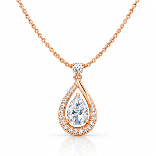 Lune Lab-Grown Diamond Crescent Moon Pendant - Rose Gold