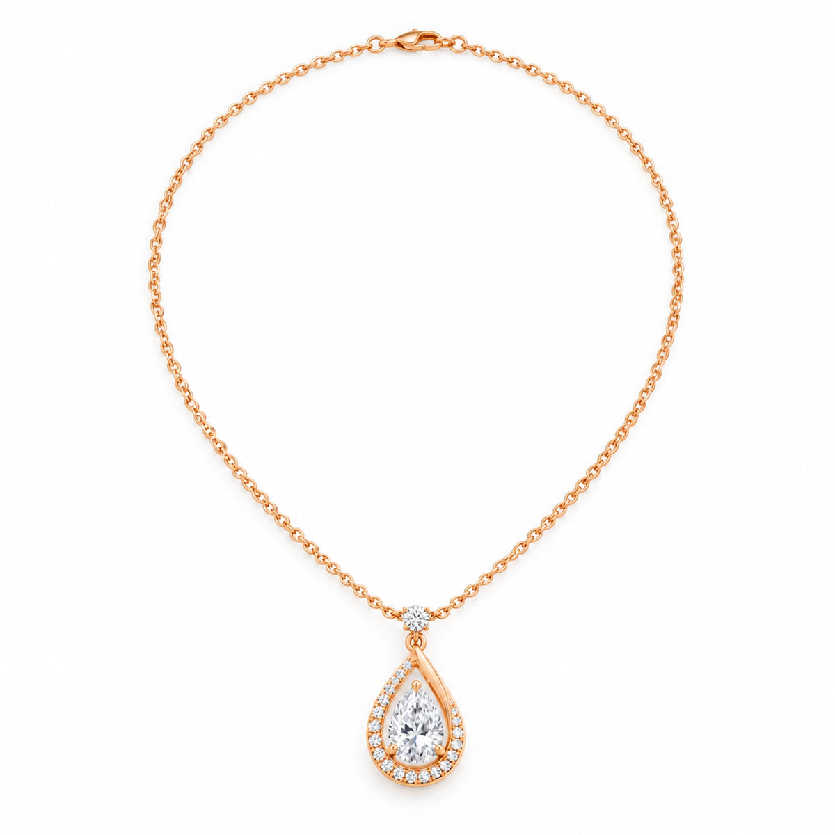 Ondine Pear Lab-Grown Diamond Teardrop Pendant - Rose Gold