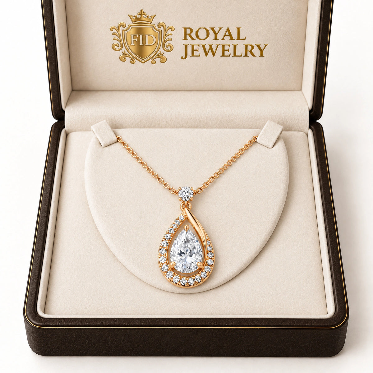Ondine Pear Lab-Grown Diamond Teardrop Pendant - Rose Gold