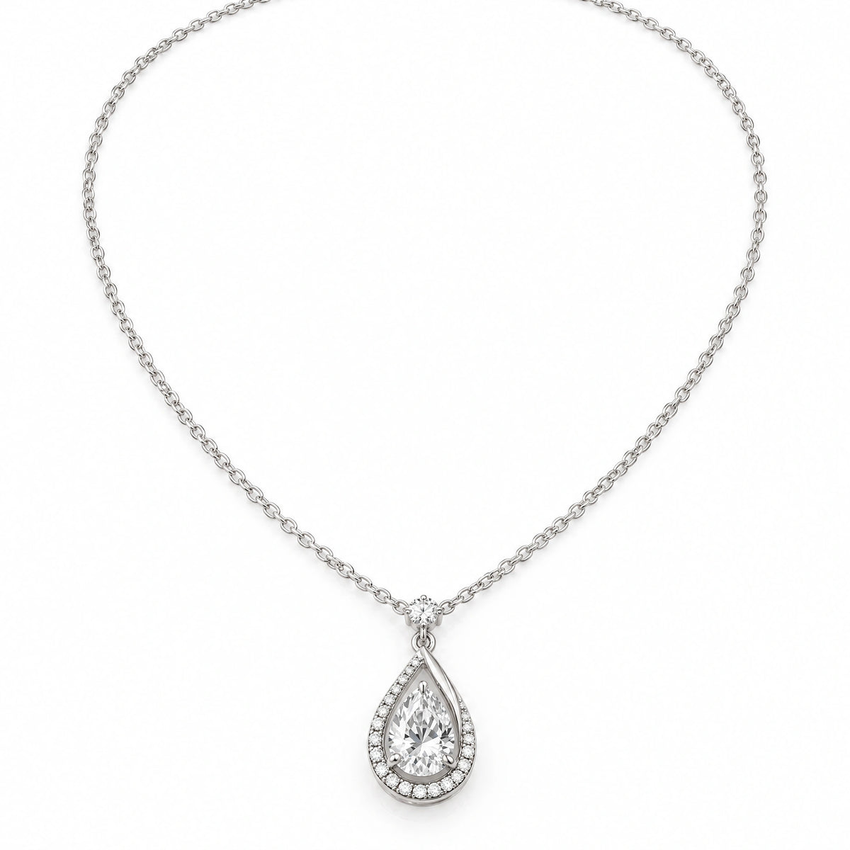 Lune Lab-Grown Diamond Crescent Moon Pendant - White Gold