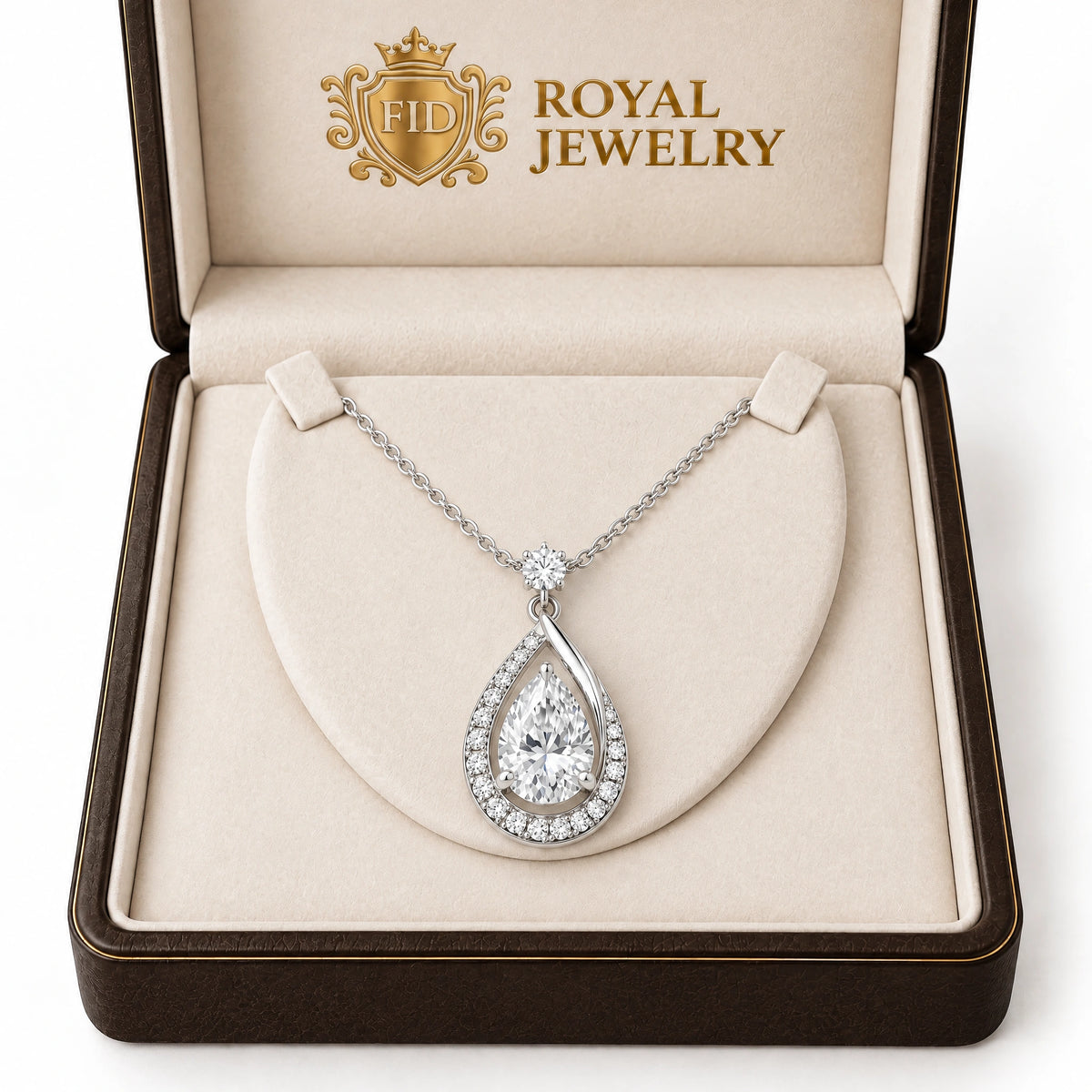 Lune Lab-Grown Diamond Crescent Moon Pendant - White Gold