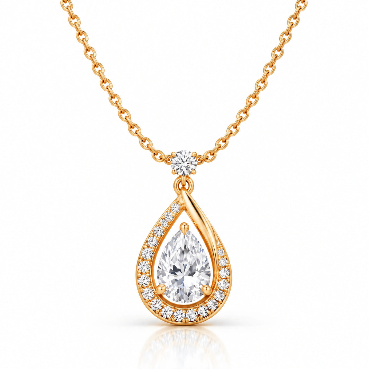 Lune Lab-Grown Diamond Crescent Moon Pendant - Yellow Gold