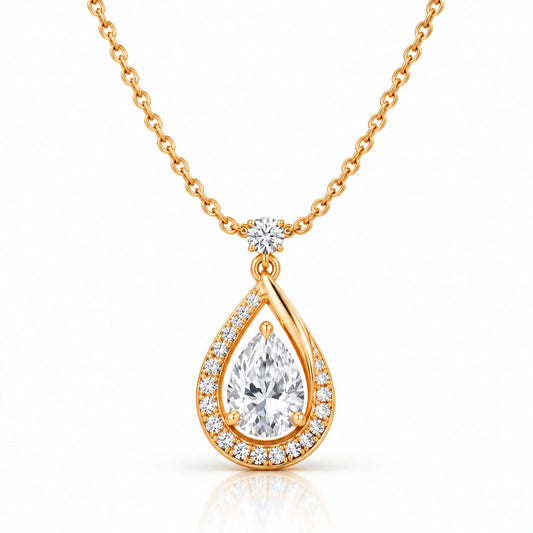 Lune Lab-Grown Diamond Crescent Moon Pendant - Yellow Gold