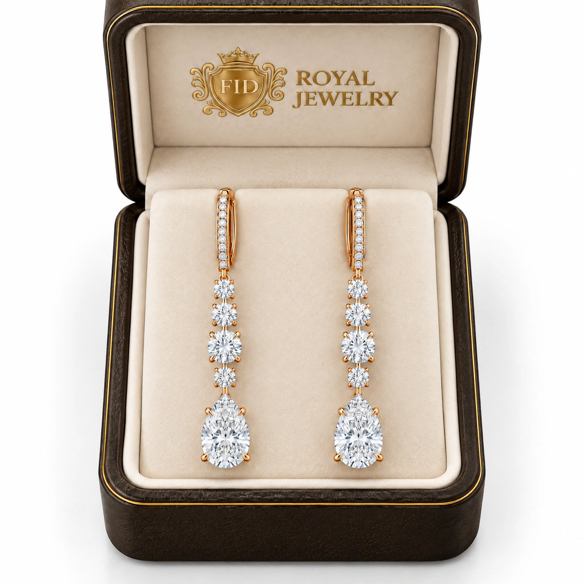 Pluie Pear Lab-Grown Diamond Drop Earrings - Rose Gold
