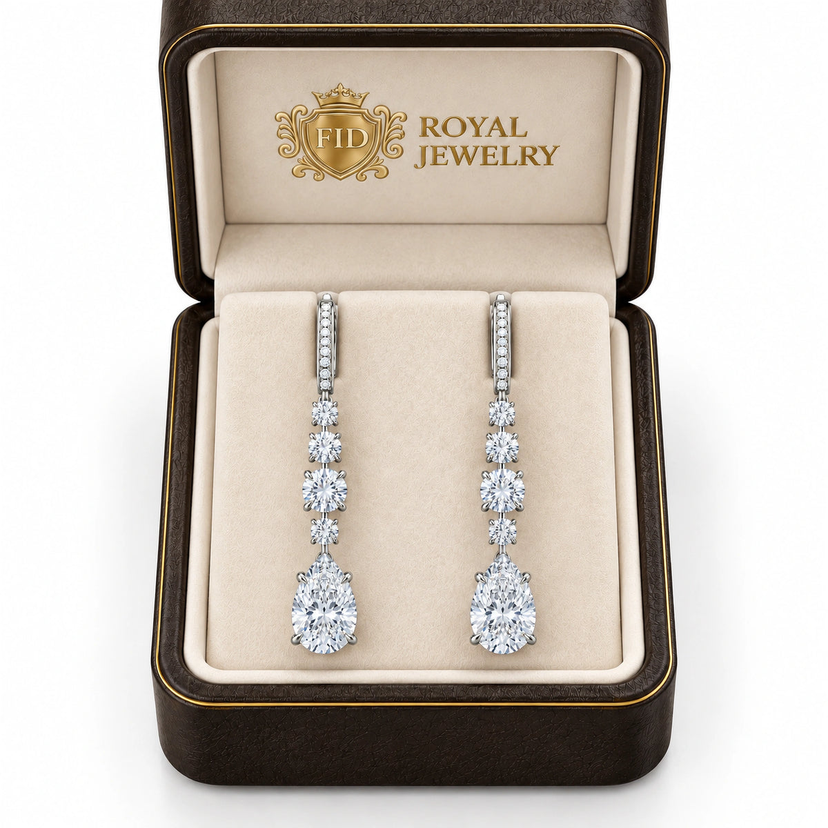 Pluie Pear Lab-Grown Diamond Drop Earrings - White Gold