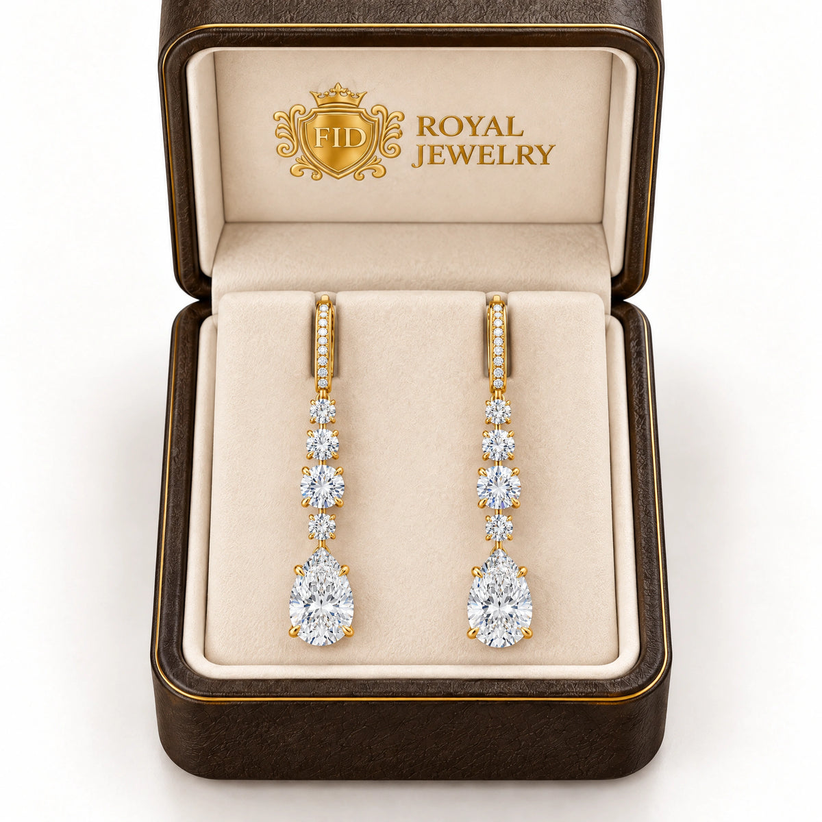 Pluie Pear Lab-Grown Diamond Drop Earrings - Yellow Gold