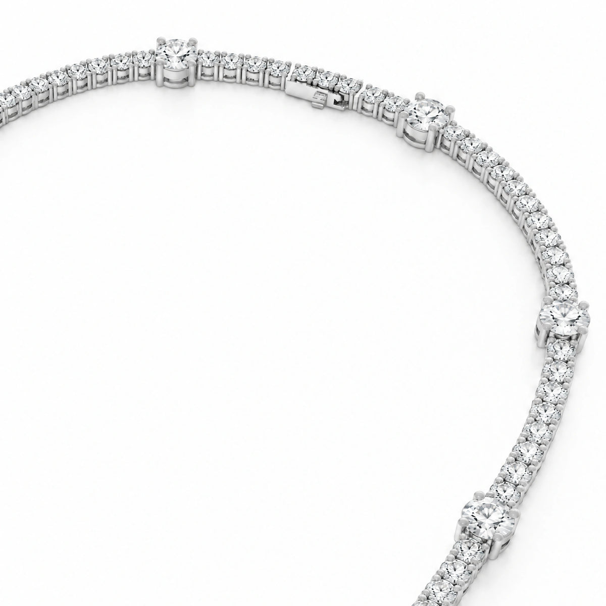 Royal Emerald Lab-Grown Diamond Tennis Necklace - White Gold