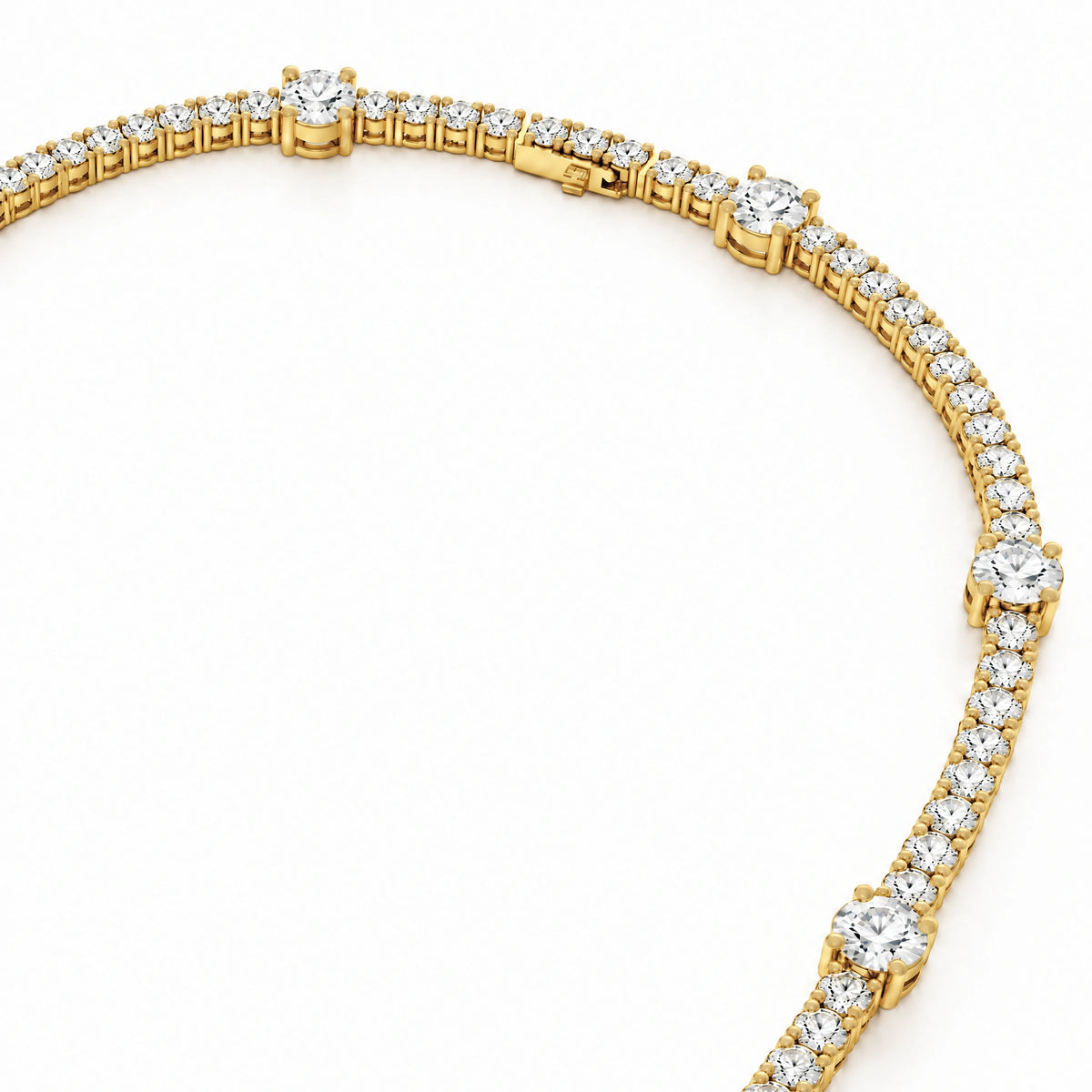 Royal Emerald Lab-Grown Diamond Tennis Necklace - Yellow Gold