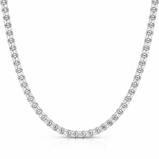 Royal Constellation Lab-Grown Diamond Station Tennis Necklace - White Gold