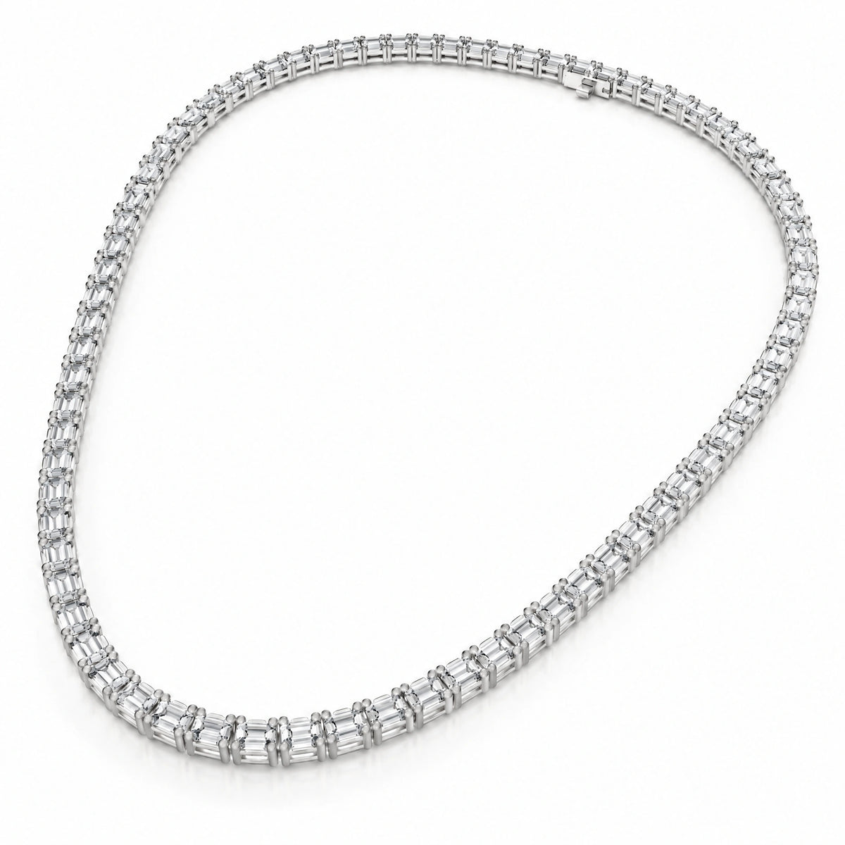 Royal Constellation Lab-Grown Diamond Station Tennis Necklace - White Gold