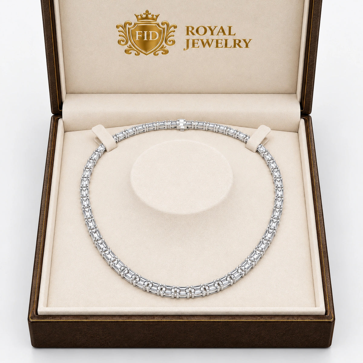 Royal Constellation Lab-Grown Diamond Station Tennis Necklace - White Gold