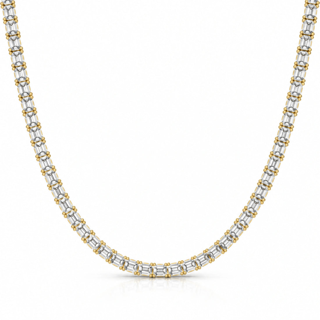 Royal Constellation Lab-Grown Diamond Station Tennis Necklace - Yellow Gold