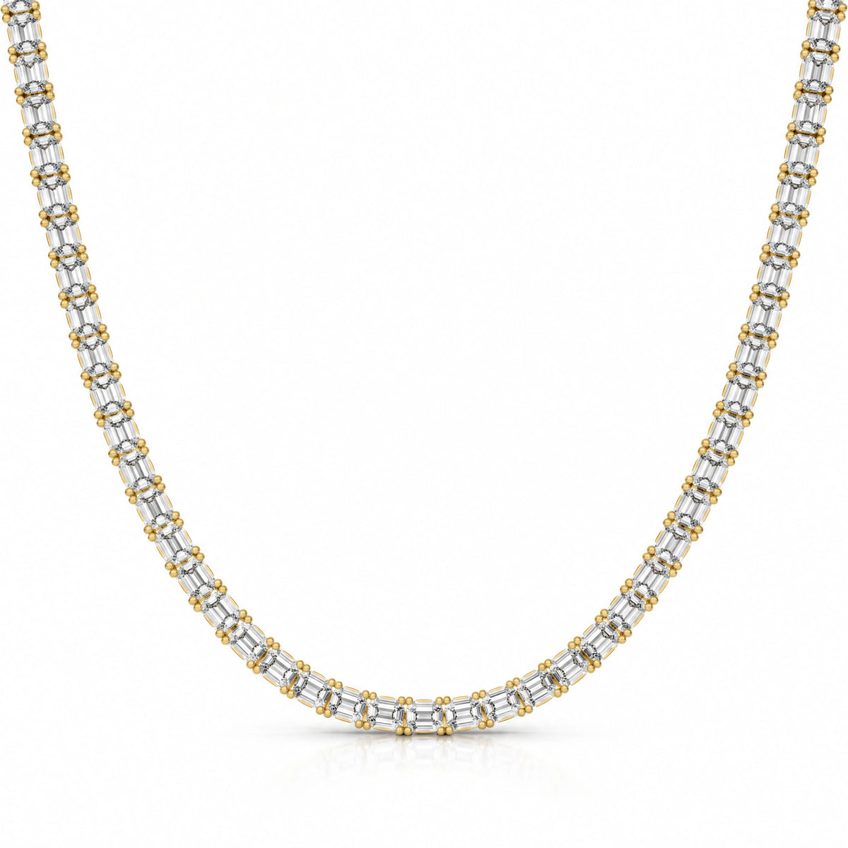 Royal Constellation Lab-Grown Diamond Station Tennis Necklace - Yellow Gold