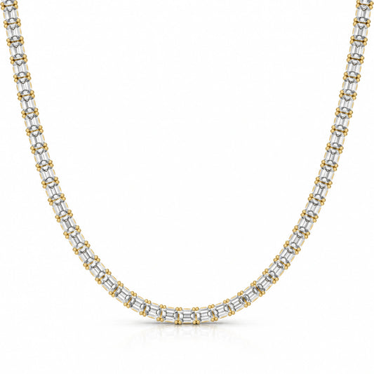 Royal Constellation Lab-Grown Diamond Station Tennis Necklace - Yellow Gold